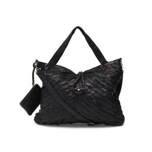 AMERILEATHER Black Leather Sana Handbag